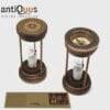 Este reloj de arena con brújula se utilizó durante siglos en navegación para hallar la latitud de la nave.